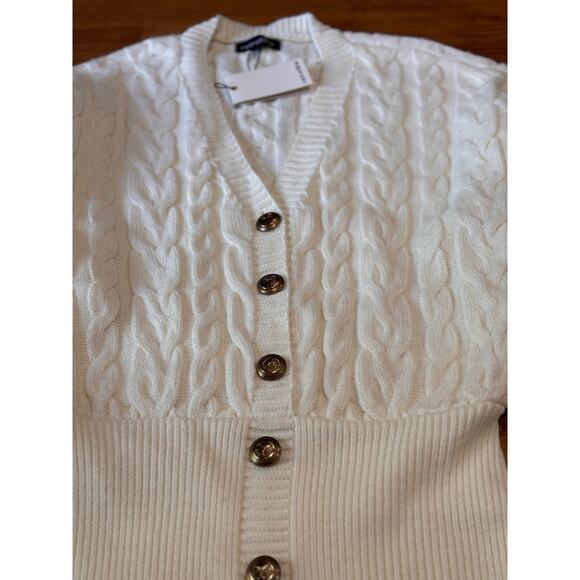 Retrofête  ivory cable knit DRESS TALA retro party size M - Picture 11 of 14